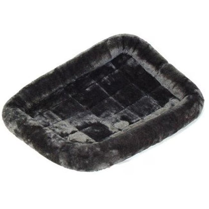 / Quiettime Fleece, Plush Bolstered Bed/ Fits 18-Inch Crate/ Model-40218-Gy