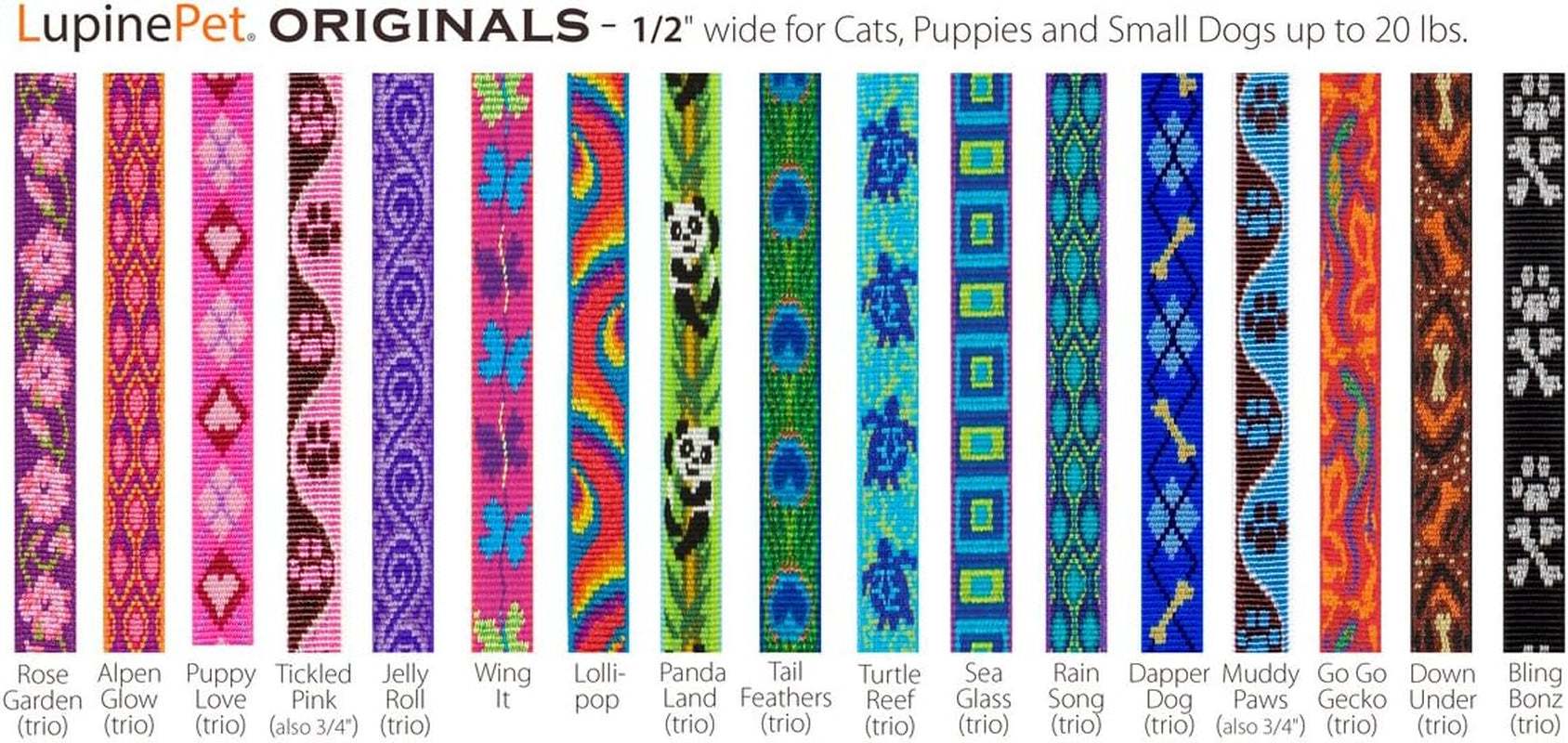 Originals 1/2" Turtle Reef 12-20" Adjustable Roman Dog Harness for Small Dogs