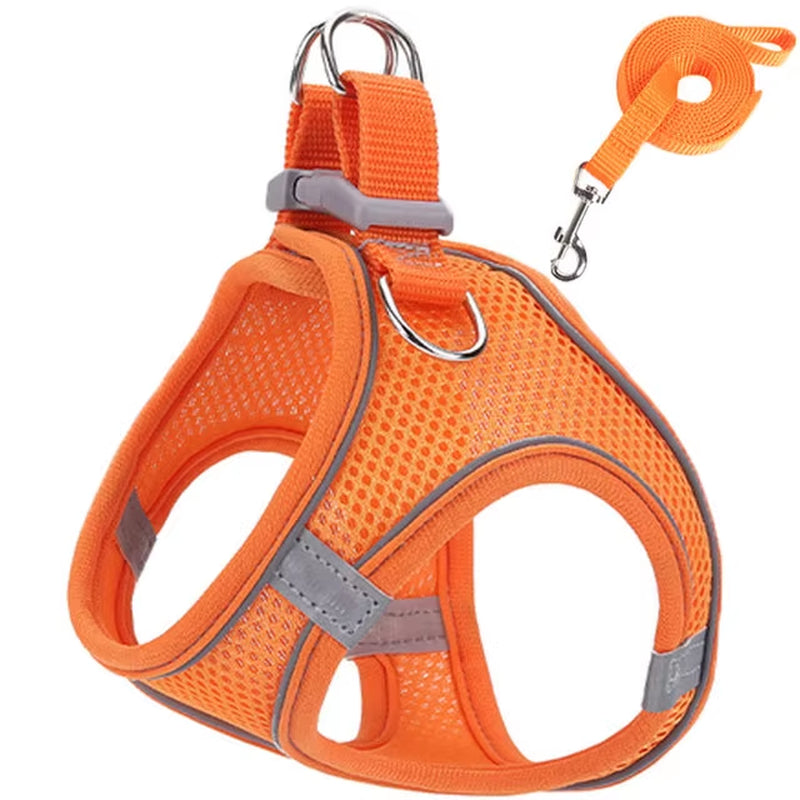 Cat Harness Reflective Pet Harnesses and Leashes Set Adjustable Pet Harness for Cats Small Dogs Pug Chihuahua Cat Accessories