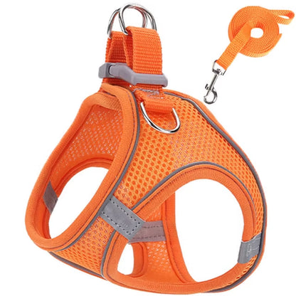 Cat Harness Reflective Pet Harnesses and Leashes Set Adjustable Pet Harness for Cats Small Dogs Pug Chihuahua Cat Accessories