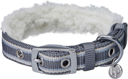 Soft & Comfy Scottish Argyle Padded Dog Collar - Pink, 13-16.5" Neck for Medium Pets, Adjustable Dog Collars for Small Dogs, Puppy Collar, Small Dog Collar, Sherpa Fleece, Metal Buckle