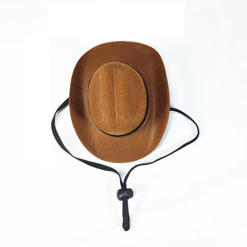 Pet Hat Set Western Cowboy Suitable for Cats and Dogs Fashionable Pet Accessory Cat Triangle Scarf