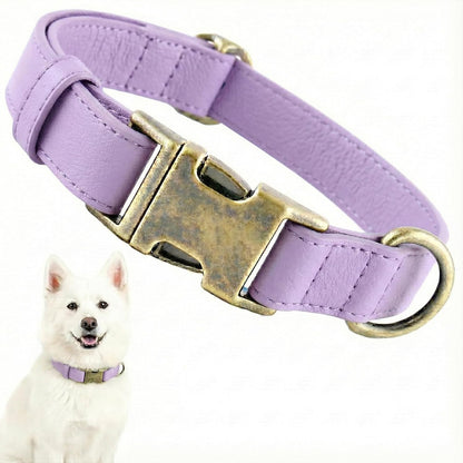 Dog Collars for Medium Dogs Silicone Leather Dog Collars Soft Flexible Waterproof Odor-Proof Durable Thick Classic Adjustable Pet Puppy Collar (Green, Medium (12.5-20" Neck))