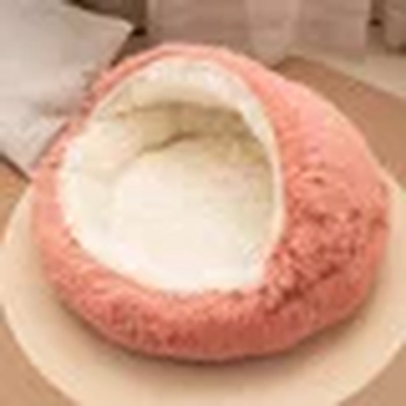 2 in 1 Soft Plush Pet Bed 50CM with Cover round Cat Bed Pet Puppy Mattress Warm Cat Dog Sleeping Nest Cave for Small Dogs Mats