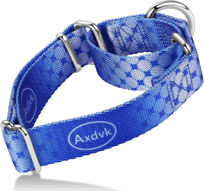 Martingale Dog Collar Colorful Gradient Fashionable - Anti-Escape Soft Durable Pets Collar for Walking Training Outdoor Daily Use -Medium,Turquoise Gradient
