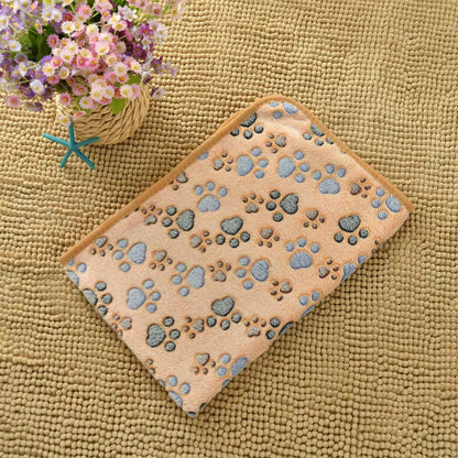 New Winter Soft Flannel Fleece Cat Dog Bed Blanket Bed Mats Paw Foot Print Warm Pet Sleeping Beds Cover Mat for Dogs Cats Pets