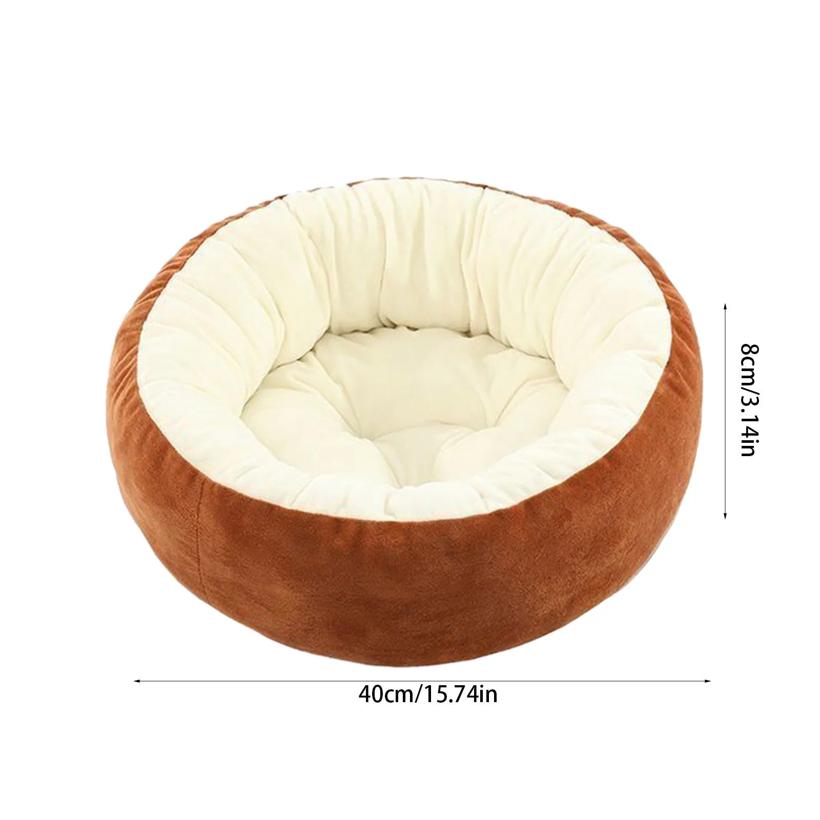 Dog Bed for Small Dogs, round Small Dog Bed,Cat Beds for Indoor Cats, Orthopedic Dog Bed, Washable Dog Bed for Puppy and Pet with Non-Slip Botttom, Comfort&Calming S (16") Brown