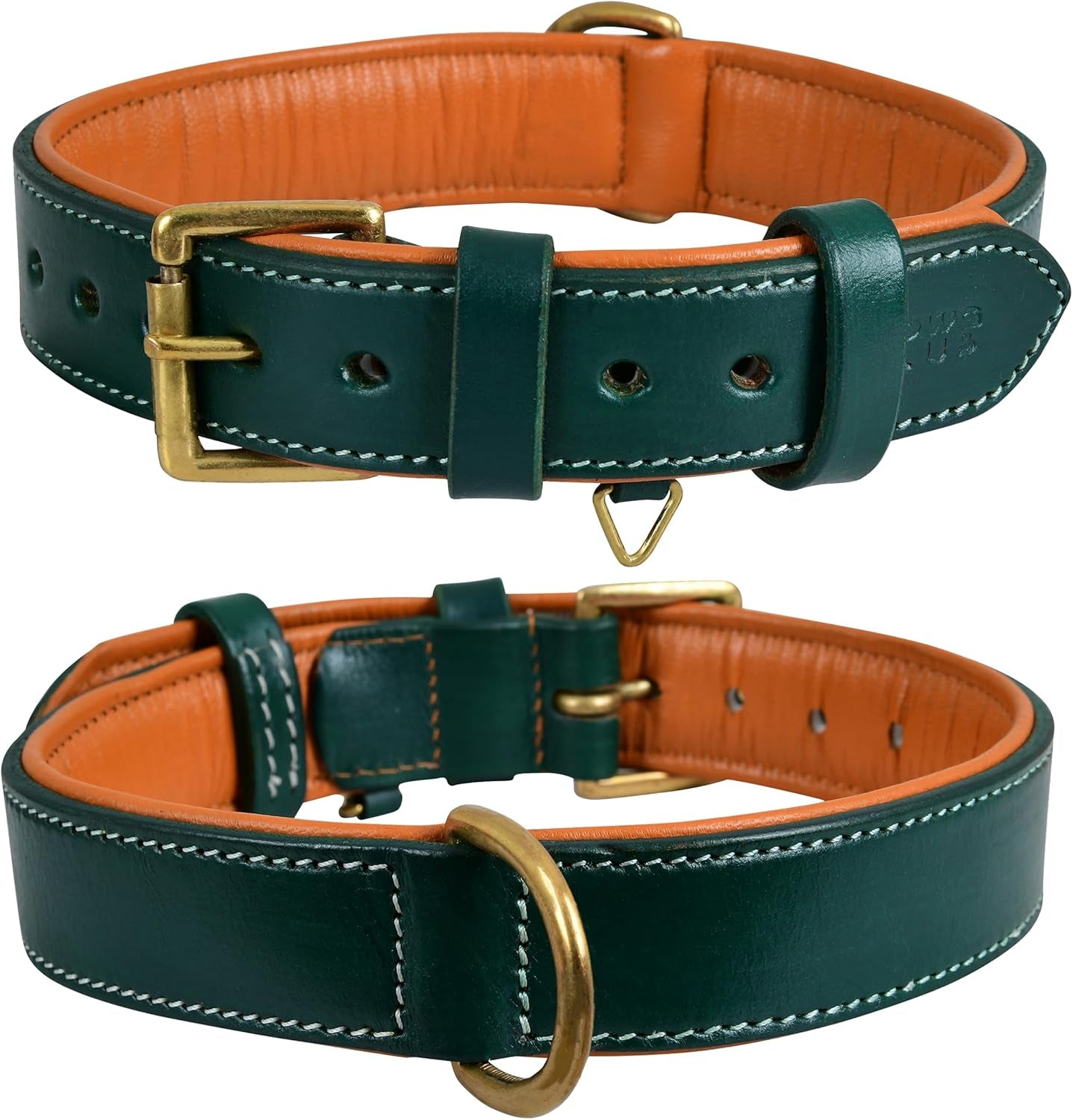 Genuine Leather Dog Collar | Full Grain, Heavy Duty, Comfortable, Padded, Strong | Best for Pups, Small, Medium, Large & XL Breeds (Small (Fit Neck Size 11.5"-14.5"), Dark Pink)