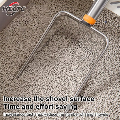 1Pcs Stainless Steel Fine Mesh Cat Litter Scoop Easy to Clean Non-Stick Shovel for Reptiles Sand Efficient Durable Litter Scoop