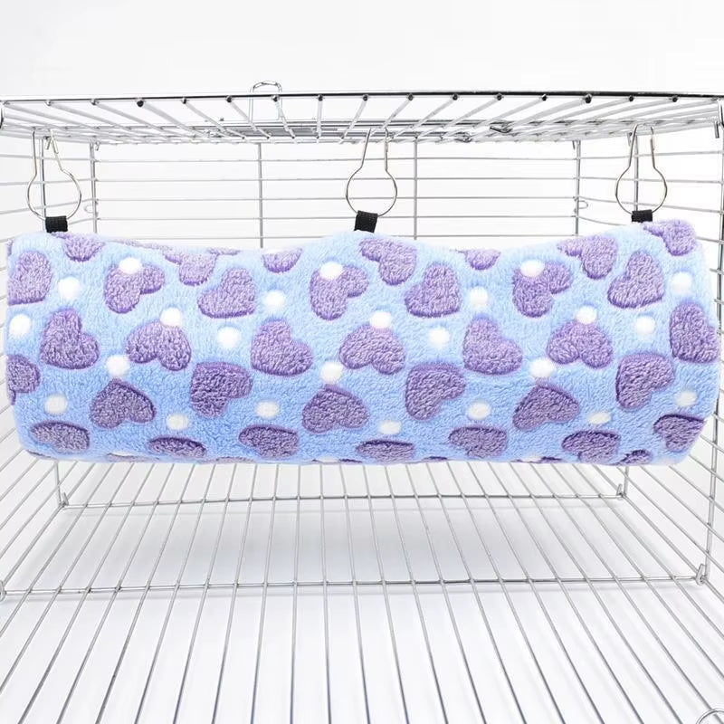Small Animal Guinea Pig Rat Hammock Hanging Tunnel and Soft Bed Mat for Squirrel Hamster Hideout Cage Accessories
