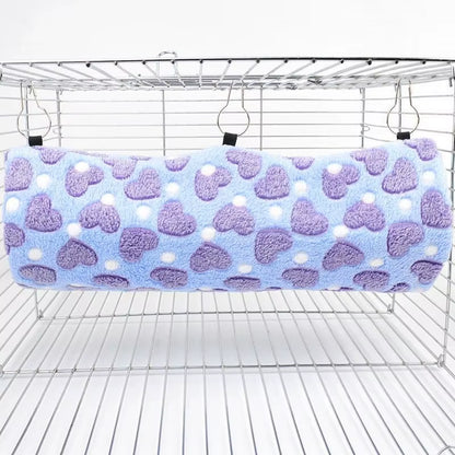 Small Animal Guinea Pig Rat Hammock Hanging Tunnel and Soft Bed Mat for Squirrel Hamster Hideout Cage Accessories