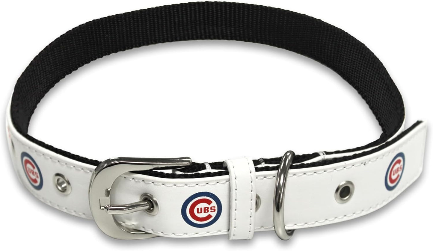 MLB Dog Collar Chicago Cubs New Signature PRO Pvc-Leather Premium Pet Collars Extra Tough & Durable! Super Stylish! Size: Medium Adjustable 16-20" Length X 1" Width