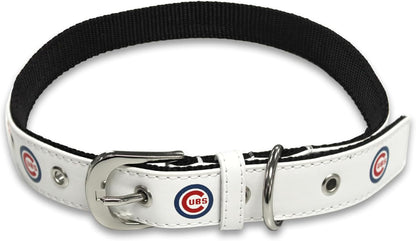MLB Dog Collar Chicago Cubs New Signature PRO Pvc-Leather Premium Pet Collars Extra Tough & Durable! Super Stylish! Size: Medium Adjustable 16-20" Length X 1" Width
