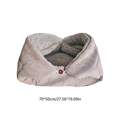 Cat Bed for Indoor, Washable Cave with Self-Warming Plush, Pet Bed for Small Cats & Dogs All Seasons (Gray, 27.56X19.69In)