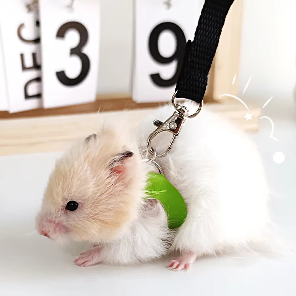 4 Pcs /Set Sugar Quoll Harness + Leash Set Escape-Proof Adjustable Collar for Pet Small Animals Hamsters Sugar Gliders Squirrels