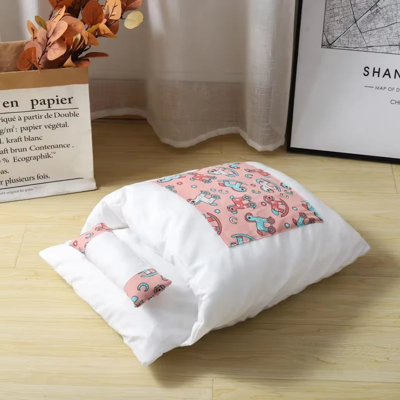 Kawaii Removable Cats Bed House Home Supplies Products for Adult Cats Large Pet Dog Bed Cat'S House Cave Comfortable Food Cute