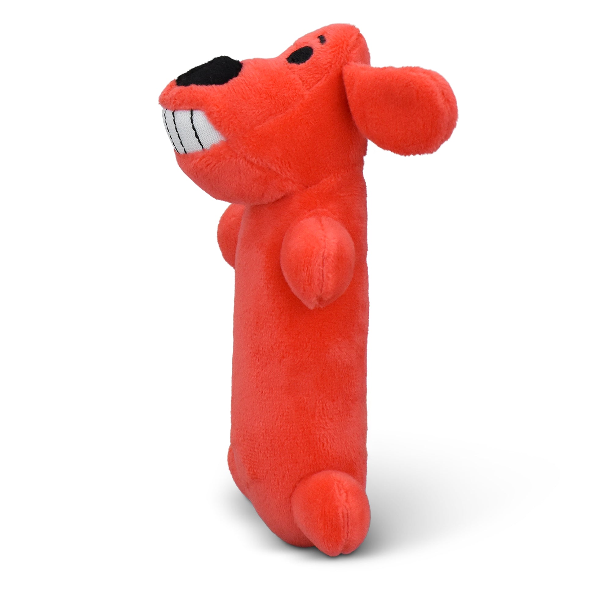 Smiling Loofa Plush Dog Toy with Squeaker, 6 Inch