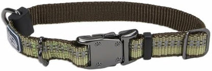 Pet K9 Explorer Reflective Adjustable Dog Collar - Comfortable Collar for the Outdoors - Durable, Lightweight Accessory with Side-Release Buckle - Berry, 5/8" X 8-12"