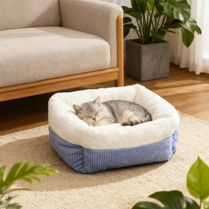 , Soft Warm Sleeping Nest for Cats and Small Dogs, Comfortable Plush Pet Mat for Indoor, Crate, Home Use