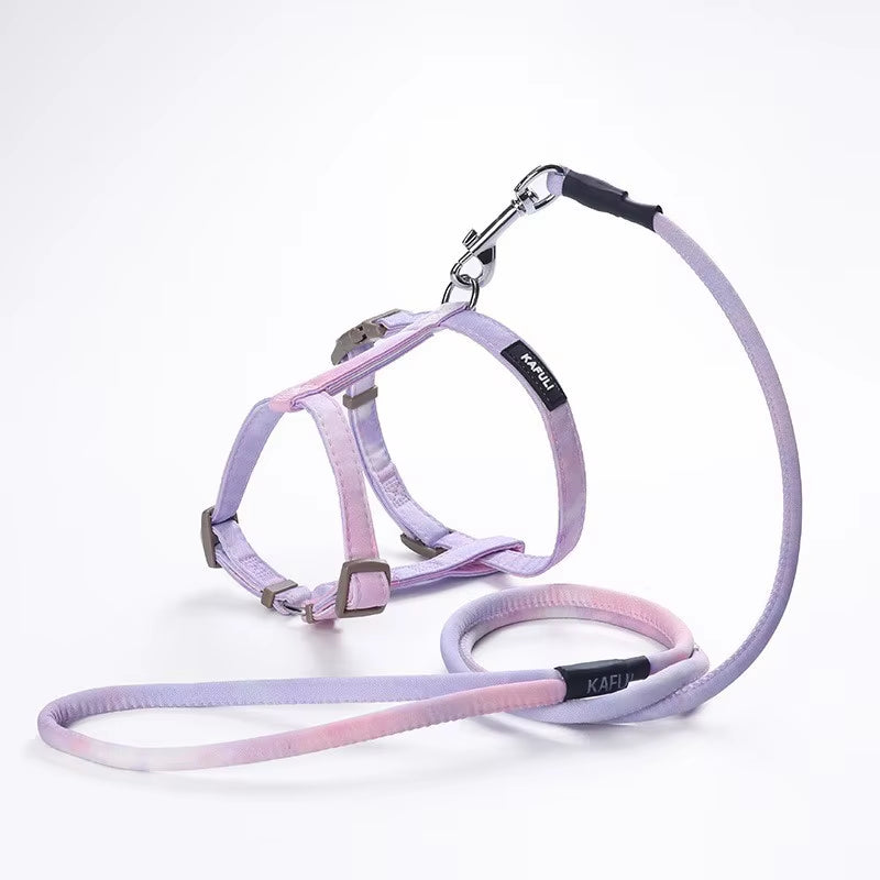 Cat Harness and Leash Set Adjustable Escape Proof Soft Vest Kitten Harness for Outdoor Walking Pet Supplies with Collar