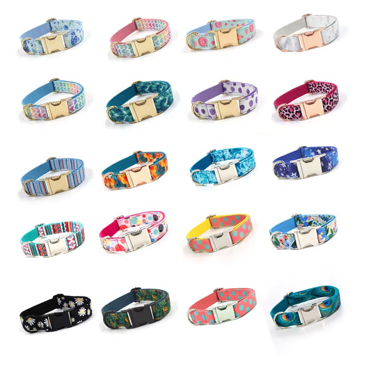 Trendy Products 2024 Spring and Summer Fashion Print Dog Cooling Collar Training Collar Adjustable Dog Polyester Dog Collar