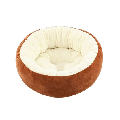 Dog Bed for Small Dogs, round Small Dog Bed,Cat Beds for Indoor Cats, Orthopedic Dog Bed, Washable Dog Bed for Puppy and Pet with Non-Slip Botttom, Comfort&Calming S (16") Brown