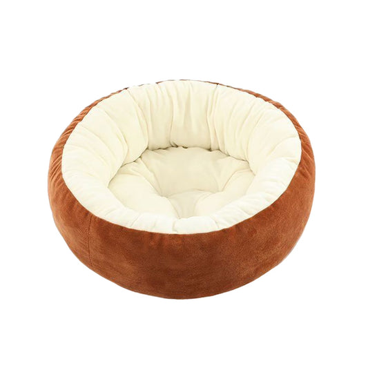 Dog Bed for Small Dogs, round Small Dog Bed,Cat Beds for Indoor Cats, Orthopedic Dog Bed, Washable Dog Bed for Puppy and Pet with Non-Slip Botttom, Comfort&Calming S (16") Brown