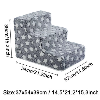 Stairs for Dog Pet Ramp Stairs Cat Dog Ladder 3 4 Step Stairs for Dogs Puppy Ramp Detachable Sponge Pet Ladder Accessories