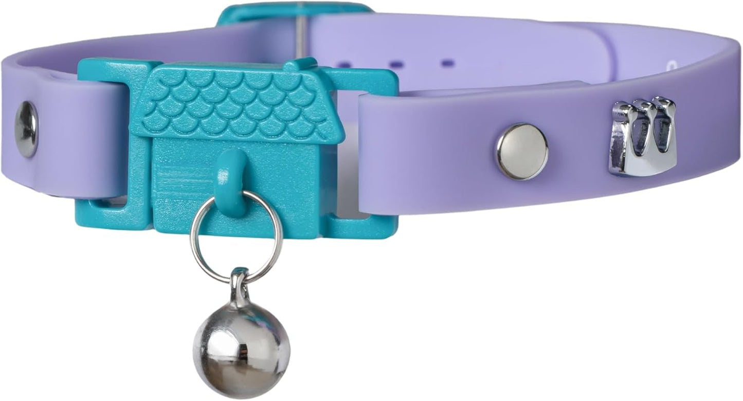 Tangerine Cat Collar with Bell. Breakaway Collar. Won'T Rub Fur. Lightweight, Soft & Comfy