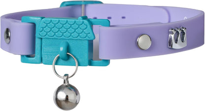 Tangerine Cat Collar with Bell. Breakaway Collar. Won'T Rub Fur. Lightweight, Soft & Comfy